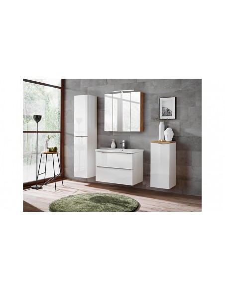 Ensemble meubles suspendus blanc de salle de bain design Caraïbes