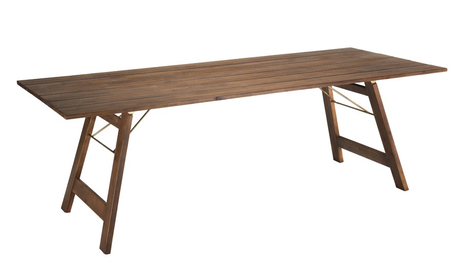 Table de jardin pliante réalto, acacia, 2 allonges acacia La Redoute  Interieurs