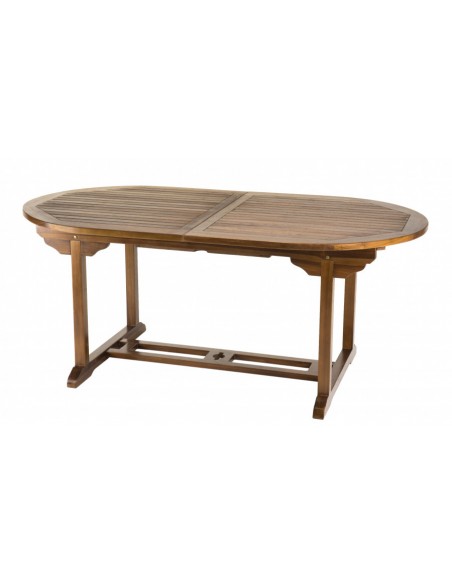 Table jardin ovale extensible teck huilé