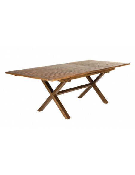 Table jardin pieds croisés teck