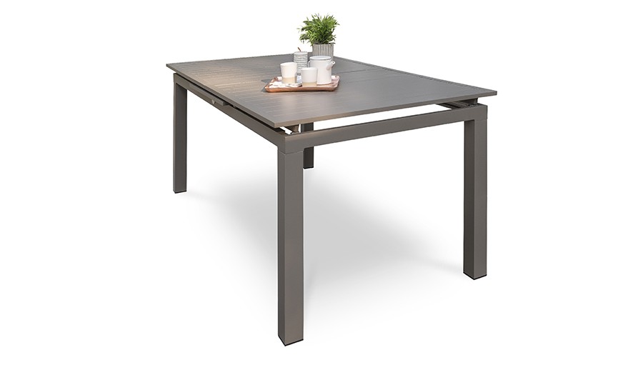 Table de jardin extensible 180/240 x 107 aluminium taupe - Deli