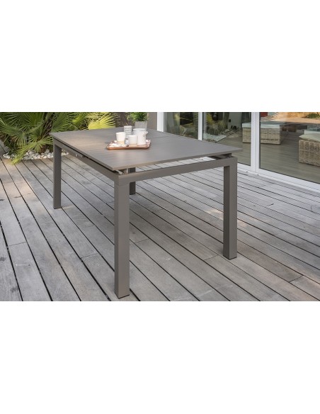 Table jardin extensible taupe