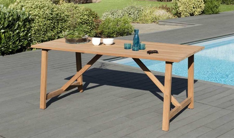 Table de jardin en teck naturel Table de jardin en teck naturel