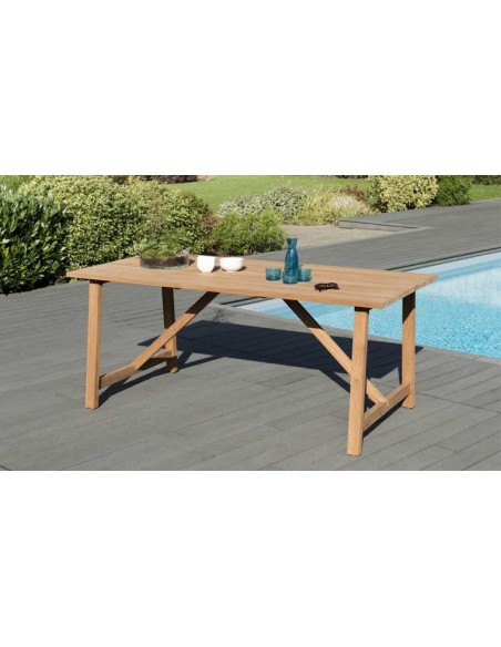 Table de jardin en teck naturel