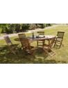 Salon jardin teck huilé 6 chaises