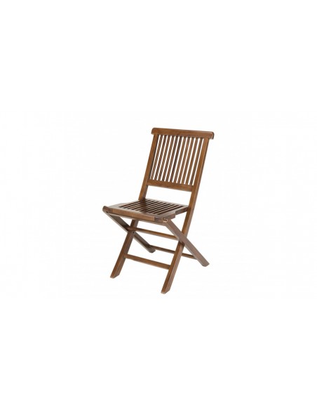 Salon de jardin HANNA en bois teck huilé 2 personnes - ensemble de jardin :  1 table carrée pliante 70 x 70 cm et 2 chaises - Ensemble Tables et chaises  de Jardin Pas Cher