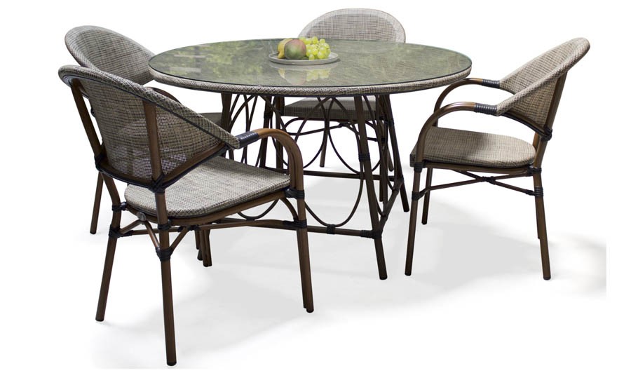 Ensemble jardin rond 4 places