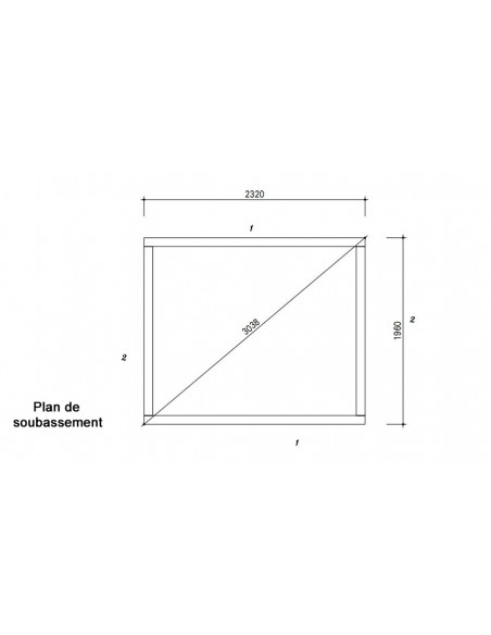 plan soubassement abri jardin Delaware