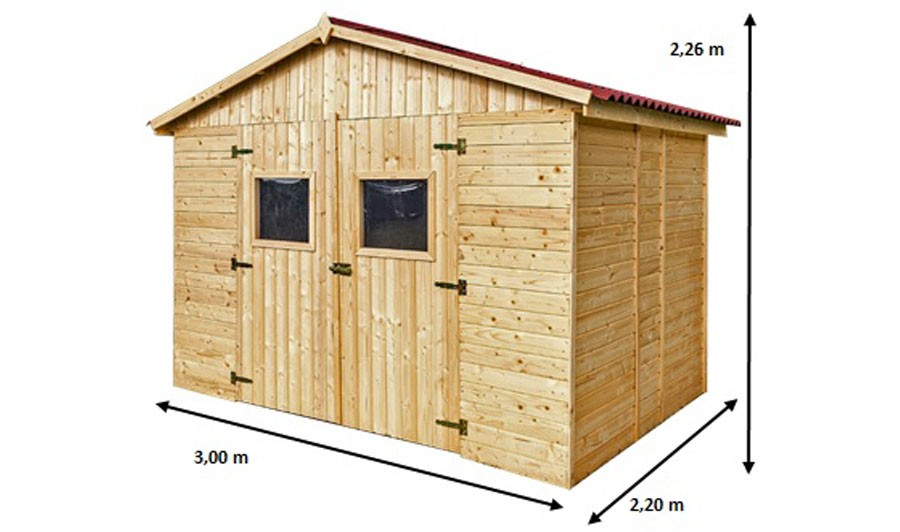 Abri de jardin en bois 5,60 m2 avec plancher - Wisconsin