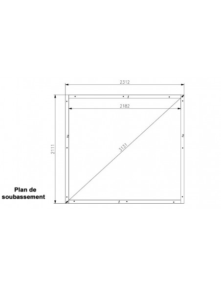 Plan soubassement abri jardin Hawai