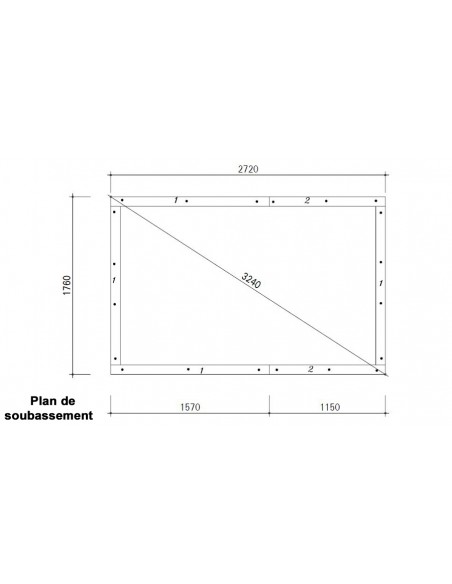 Plan soubassement abri jardin Iowa