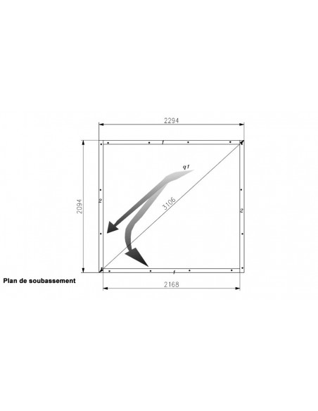 Plan soubassement abri jardin Mexico