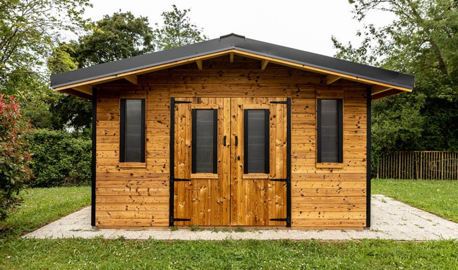 Abri de jardin haut de gamme bois THT 9,24 m2 - Britania