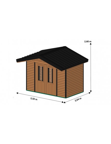 Dimension Abri jardin bois Britania