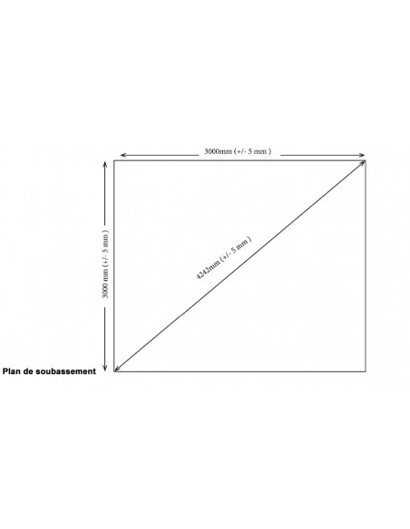 Plan soubassement abri jardin Michigan