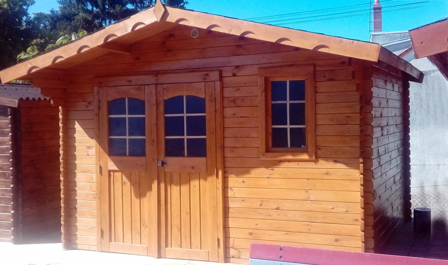 CABANE, ABRI de jardin en épicéa, réversible, 21 m²