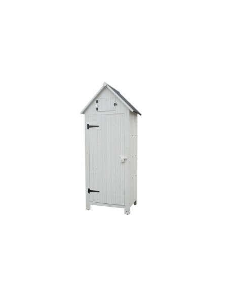 Cabine jardin bois lasuré blanc