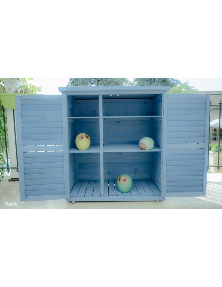 Armoire basse jardin lasuré Bluebox