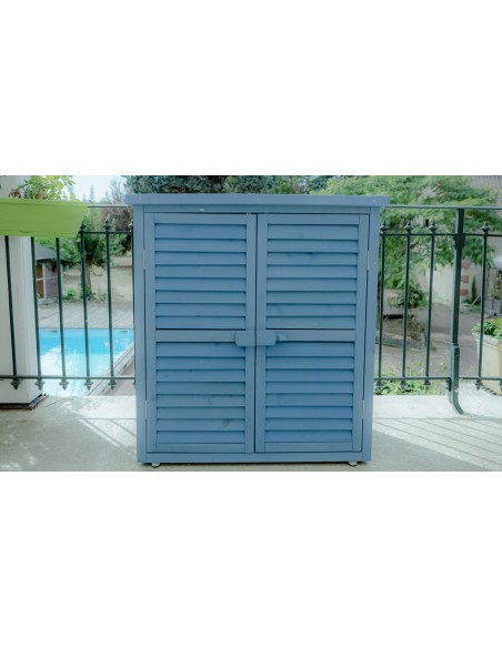 Armoire de jardin bois bleu