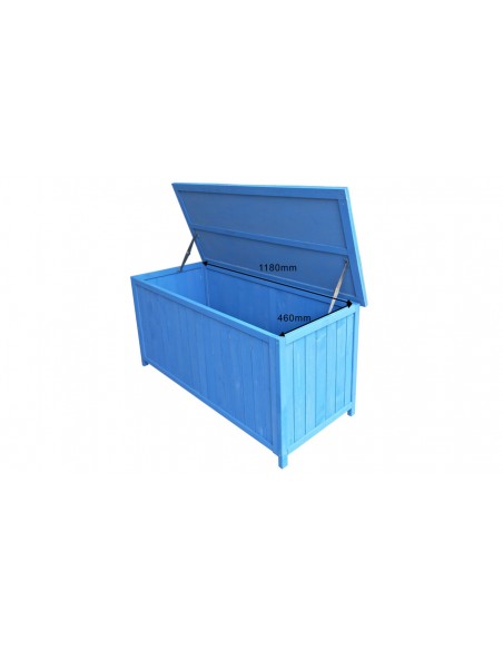 Coffre rangement bois bleu Bluebox