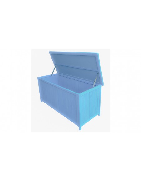 Coffre rangement bois bleu Bluebox