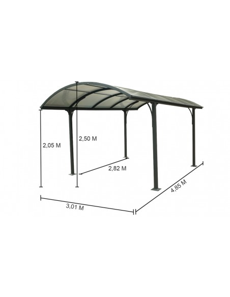 Dimensions carport aluminium Breme