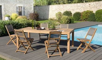 Salon jardin en teck 6 places