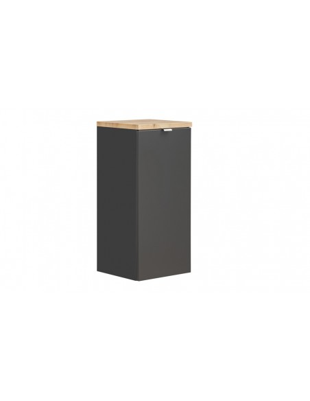 meuble suspendu noir panier linge
