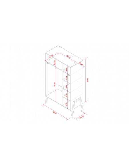 Dimensions armoire design blanche