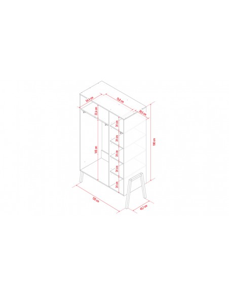 Dimensions grande armoire enfant design