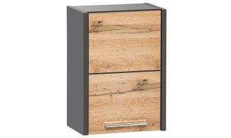 Meuble haut suspendu anthracite chêne
