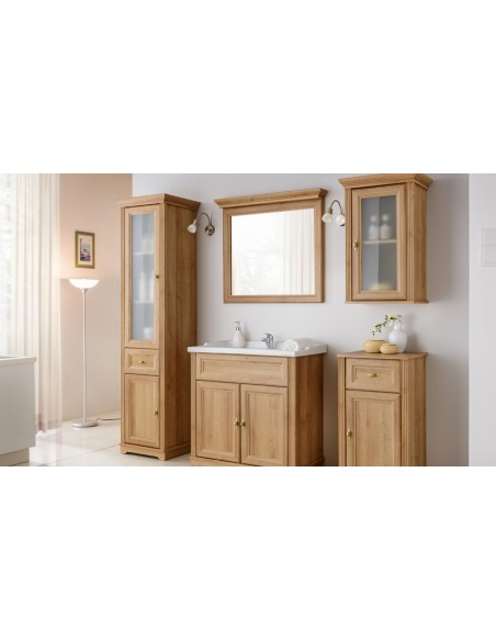 Miroir sdb chêne 80cm Bering