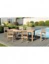 Ensemble table chaises teck 6 personnes
