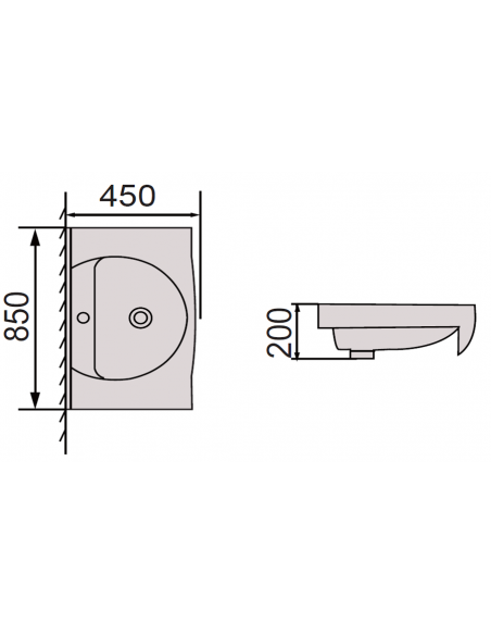 Plan vasque 85 cm céramique