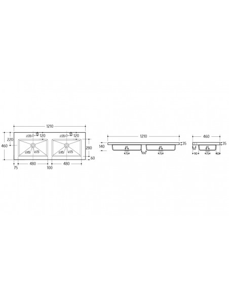 Dimensions double vasque céramique blanc