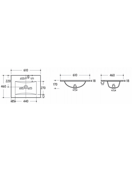 Dimension plan vasque blanc 60 cm