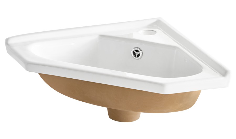 Lavabo d'angle blanc 400x400x145 mm Thermoform