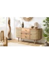 Buffet 2 portes bois rotin