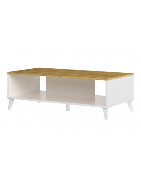 Table basse noyer et blanc