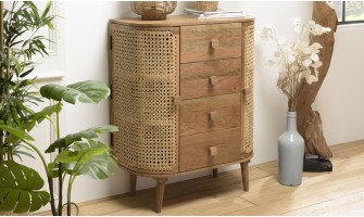 Meuble arrondi en bois exotique