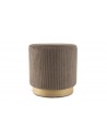 Pouf rond velours côtelé marron
