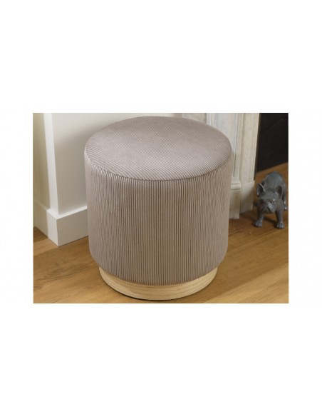 Pouf rond velours marron Emilia