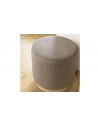 Pouf rond velours marron Emilia