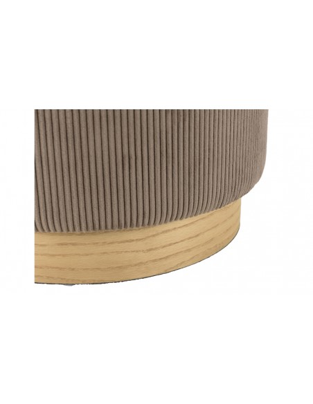 Pouf rond velours marron Emilia