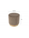 Dimensions pouf velours marron Emilia