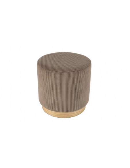 Pouf rond velours marron Emilia