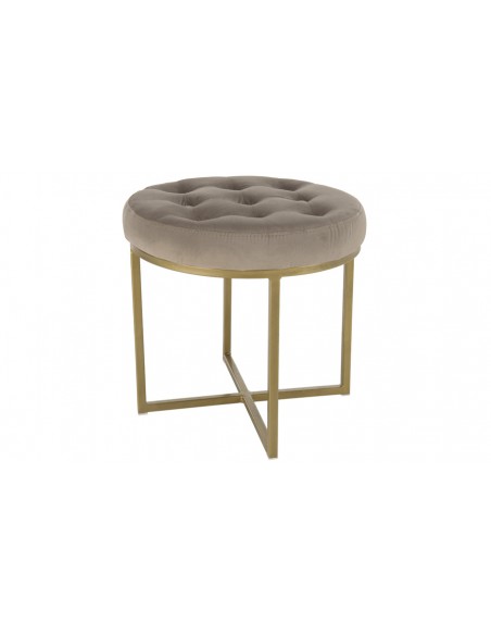 Tabouret velours cotelé taupe Emilia