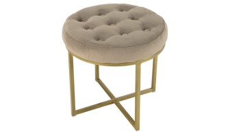 Tabouret velours cotelé pieds doré