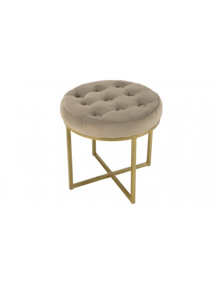 Tabouret velours cotelé pieds doré