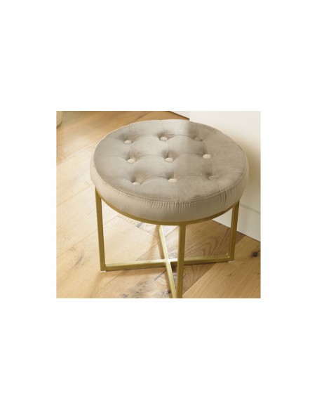 Tabouret velours cotelé taupe Emilia